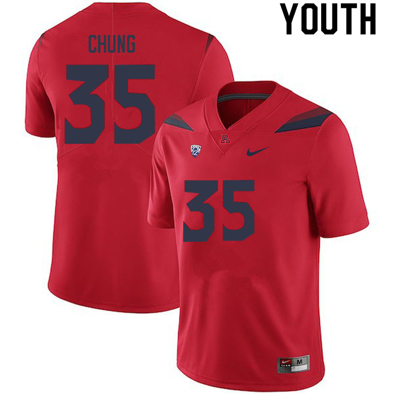 Youth #35 Samuel Chung Arizona Wildcats College Football Jerseys Sale-Red - Click Image to Close